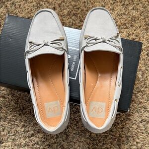 Dolce Vita Light Gray Loafers with Bow Accent